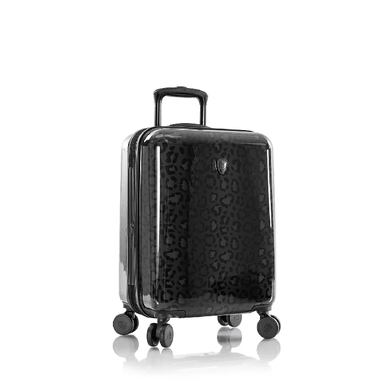 Travel - Size Toiletry Bottles with Leak - Proof Caps in ClearBlack Leopard Fashion Spinner™ 21" Carry-on