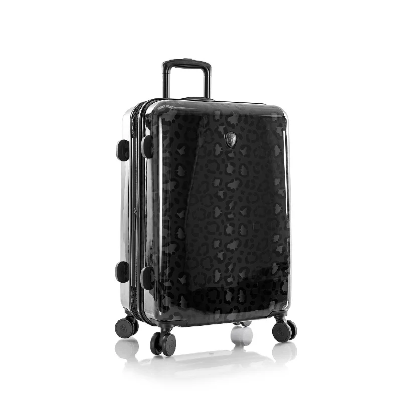 Adjustable Luggage Straps in Pink with Reflective Stripes for Night TravelBlack Leopard Fashion Spinner™ 26"