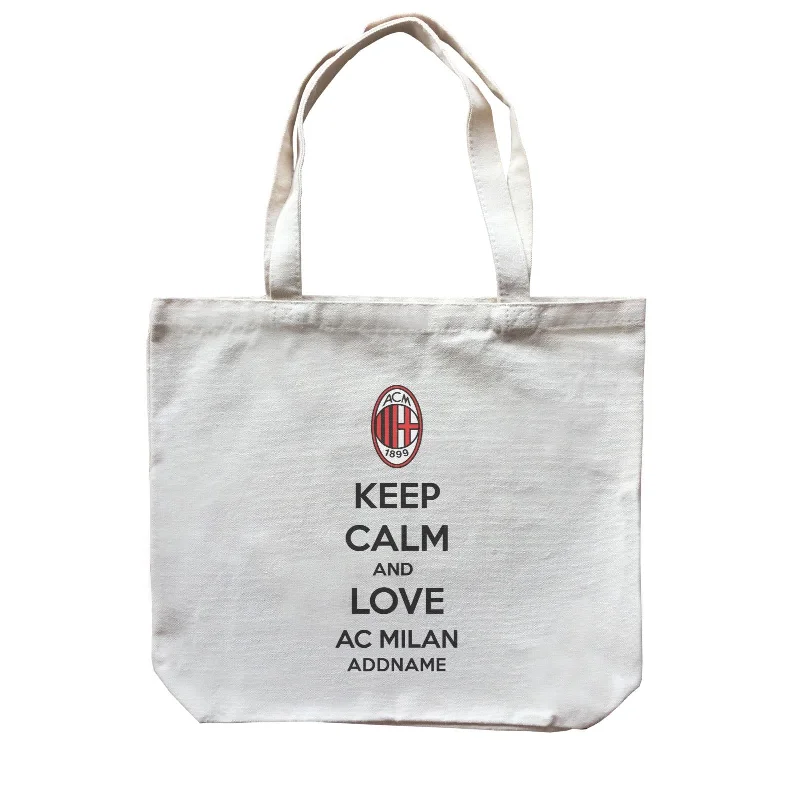 Canvas Art Supply Bag with Adjustable Dividers for ArtistsAC Milan Football Keep Calm And Love Serires Addname Canvas Bag