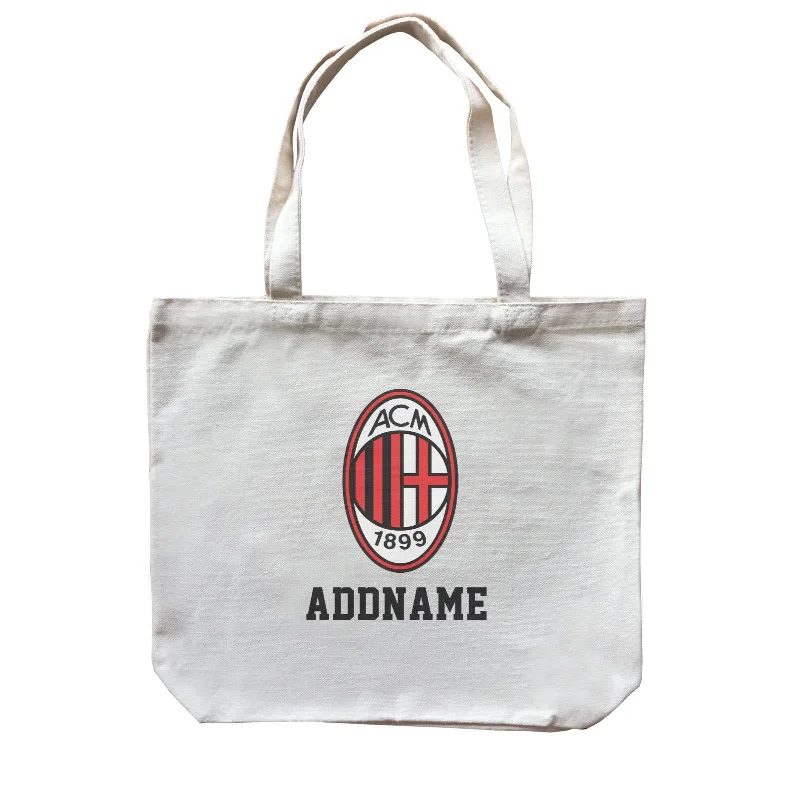 Foldable Canvas Shopping Bag for Easy Storage in Your CarAC Milan Football Logo Addname Canvas Bag