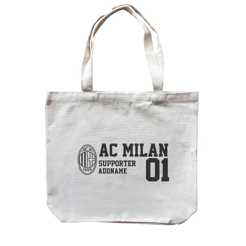 Multicolor Striped Canvas Tote Bag for Beach TripsAC Milan Football Supporter Accessories Addname Canvas Bag