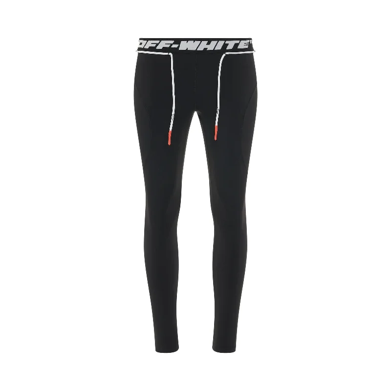 Athleisure Logo Band Leggings in Black