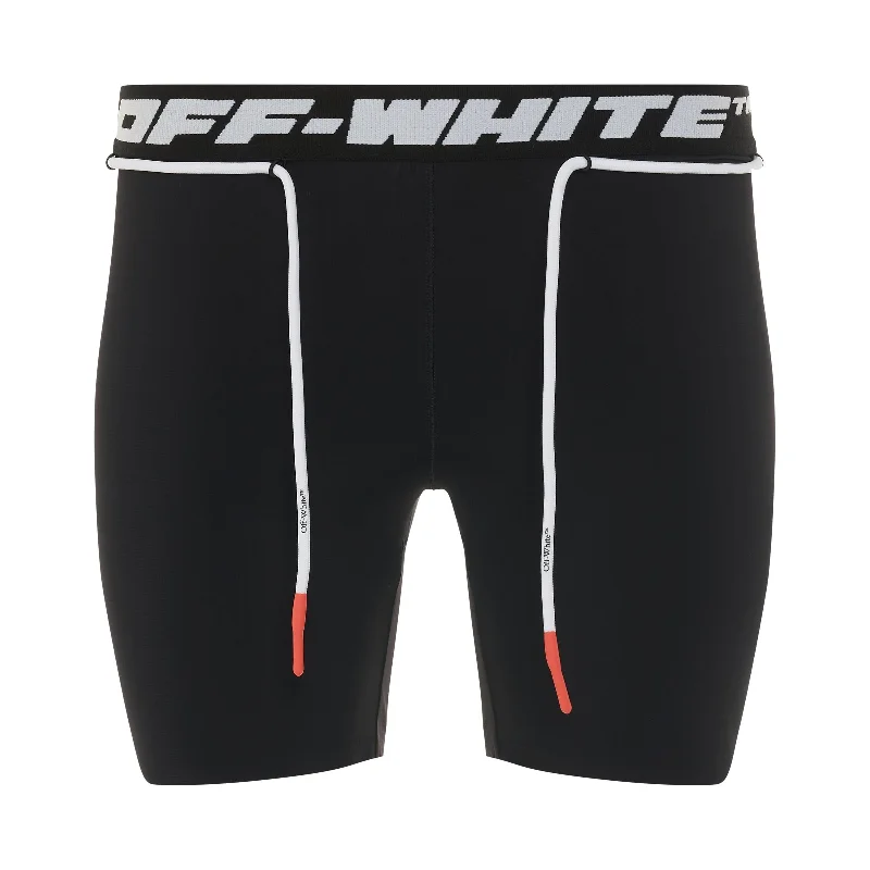 Athleisure Logo Band Shorts in Black