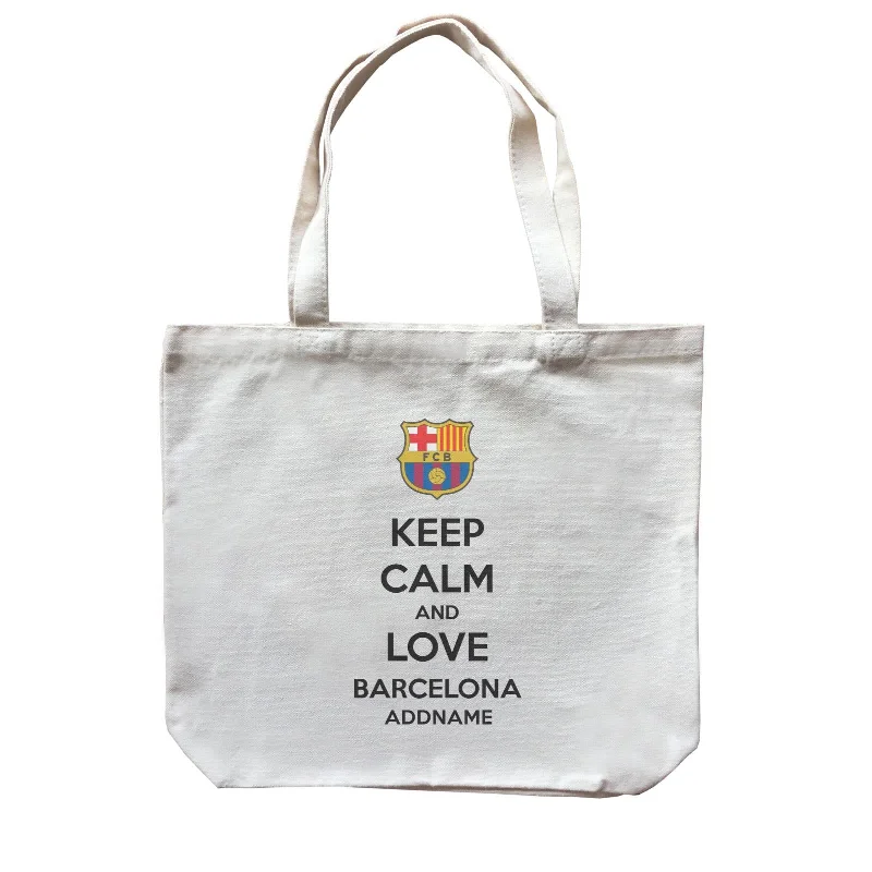 Rustic Brown Canvas Duffle Bag for Weekend GetawaysBarcelona Football Keep Calm And Love Series Addname Canvas Bag