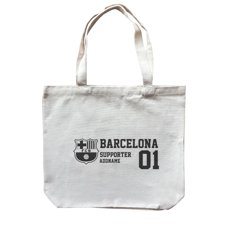 Foldable Canvas Shopping Bag for Easy Storage in Your CarBarcelona Football Logo Supporter Accessories Addname Canvas Bag