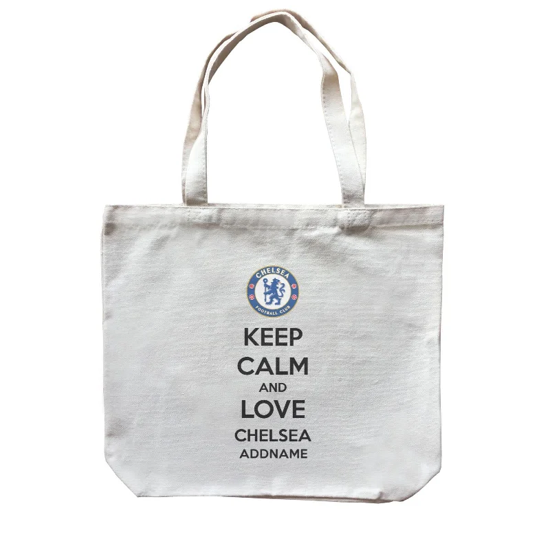 Customizable Canvas Tote Bag for Brand PromotionChelsea Football Keep Calm And Love Series Addname Canvas Bag