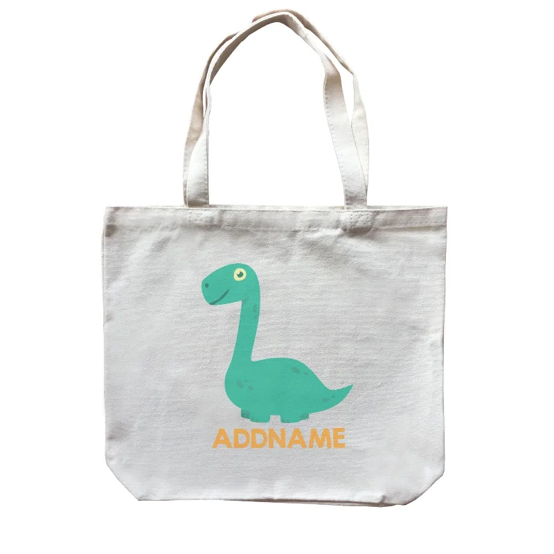 Minimalist Canvas Laptop Bag with Padded Interior for ProtectionCute Long Neck Dinosaur Personalizable Design Canvas Bag