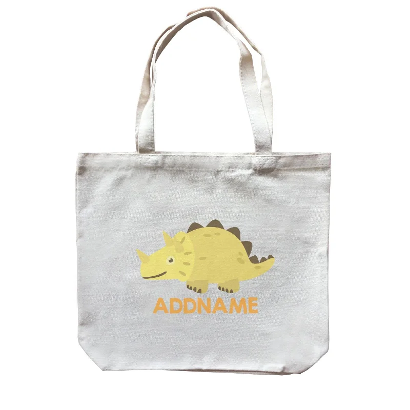 Small Canvas Crossbody Bag with Zipper Pocket for Travel EssentialsCute Triceratops Dinosaur Personalizable Design Canvas Bag