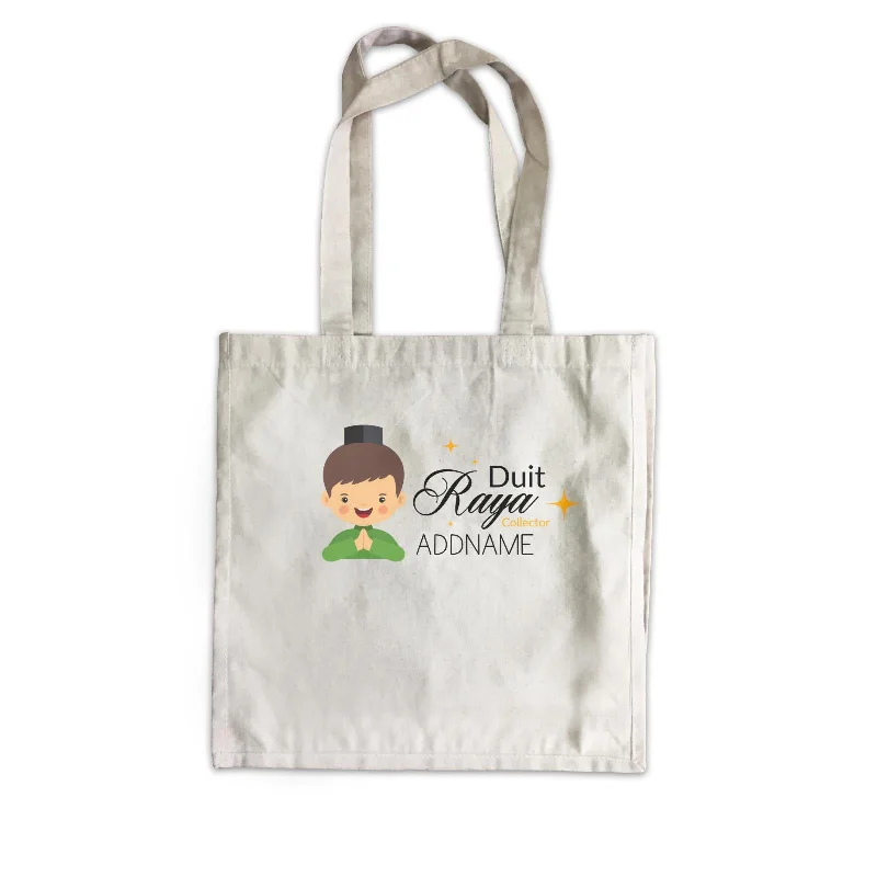 Customizable Canvas Tote Bag for Brand PromotionDuit Raya Collector Man Canvas Bag  Personalizable Designs Sweet Character