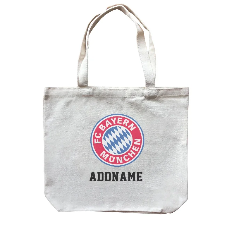 Printed Floral Pattern Canvas Shoulder Bag for Spring OutfitsFC Bayern Football Logo Addname Canvas Bag