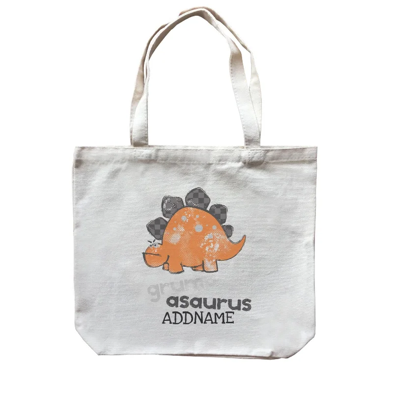 Customizable Canvas Tote Bag for Brand PromotionGrumpasaurus Dinosaur Addname Bag Canvas Bag