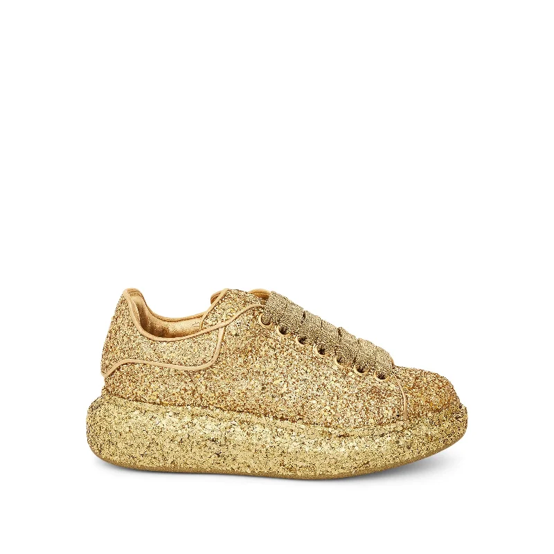 Wide - Width Women's Sneakers for Comfortable Fit for Those with Wider FeetLarry Oversized Heel Glitter Sneaker in Gold