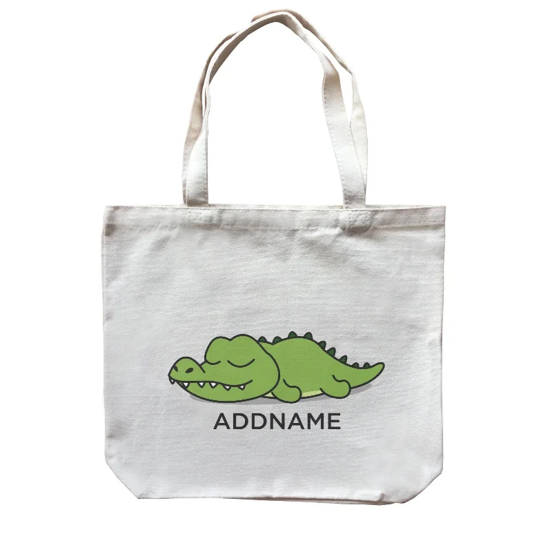 Recycled Canvas Shoulder Bag for Eco - Conscious ConsumersLazy Crocodile Addname Canvas Bag