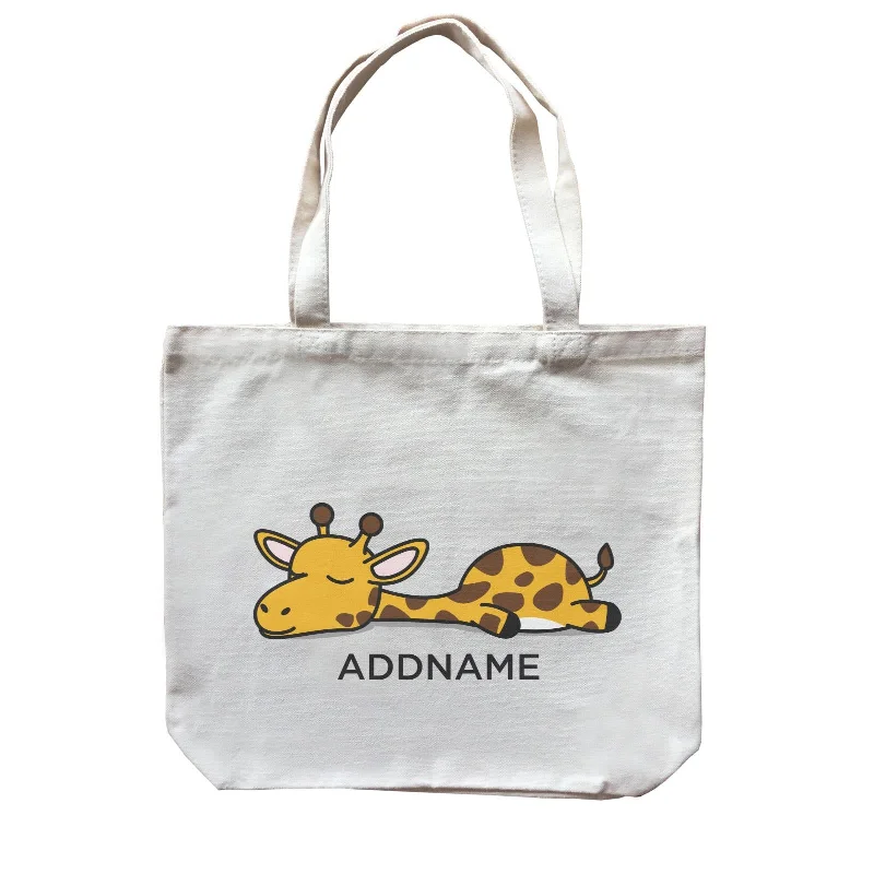 Canvas Art Supply Bag with Adjustable Dividers for ArtistsLazy Giraffe Addname Canvas Bag