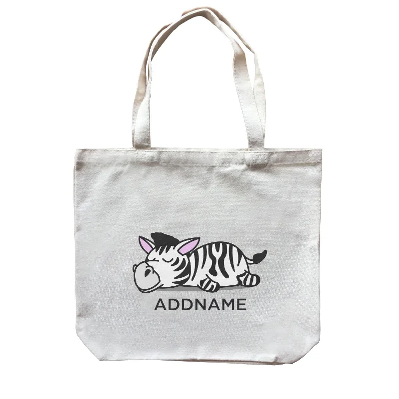 Multicolor Striped Canvas Tote Bag for Beach TripsLazy Zebra Addname Canvas Bag