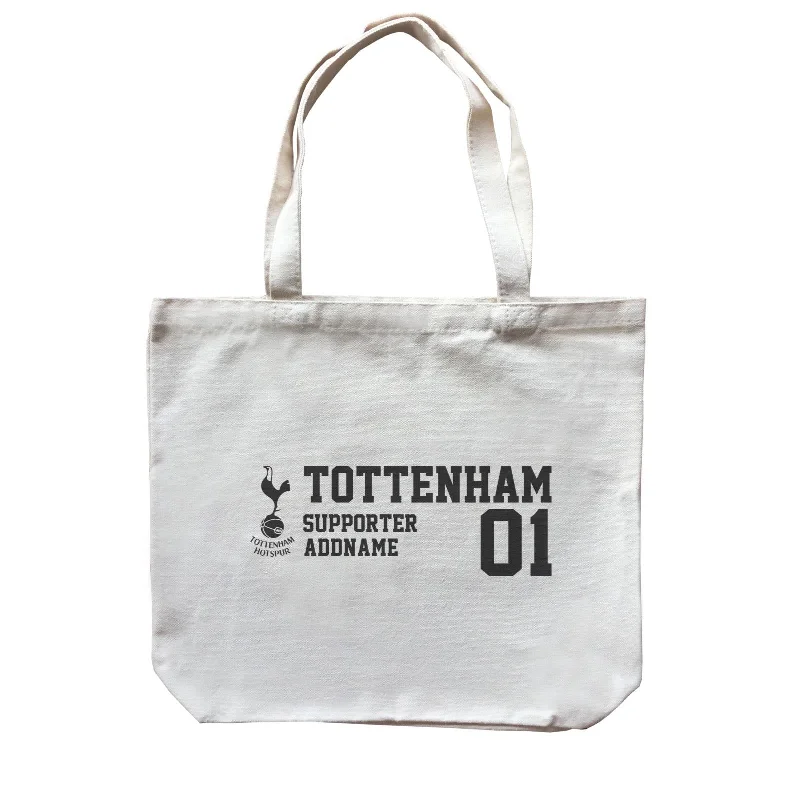 Canvas Bag with Leather Trim for a Stylish and Durable LookTottenham Hotspur Football Supporter Accessories Addname Canvas Bag