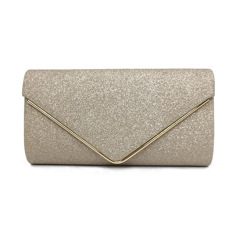 Quilted Leather Evening Bag in Gray for Sophisticated EventsCE - 2021 ECENING BAG FOR WOMEN EV012