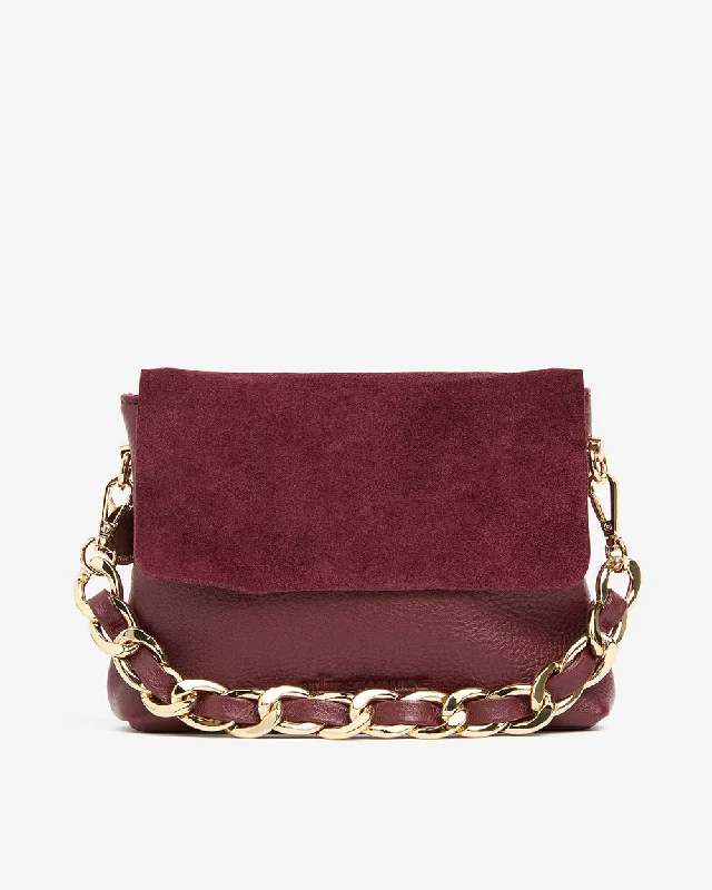 Geometric - Patterned PVC Evening Bag in Multicolor for Trendy Nights OutAmber Petite - Burgundy