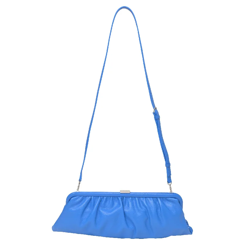 Metallic Shoulder Bag in Gold for Special OccasionsBalenciaga Cloud Clutch in Blue Leather