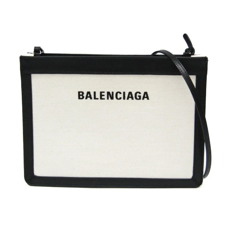 Metallic Shoulder Bag in Gold for Special OccasionsBalenciaga Navy Pouch  Canvas Shoulder Bag (Pre-Owned)