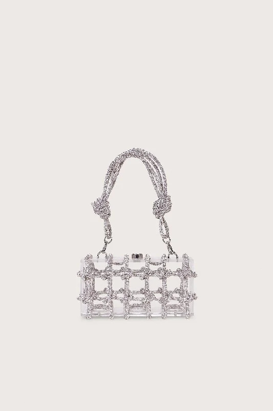 Shoulder Bag with Geometric Pattern in Multicolor for a Contemporary StyleBESS RHINESTONE SHOULDER BAG - CLEAR