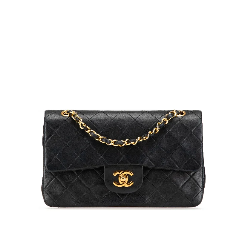 Leather Shoulder Bag with Magnetic Closure in Black for Quick AccessBlack Chanel Small Classic Lambskin Double Flap Shoulder Bag