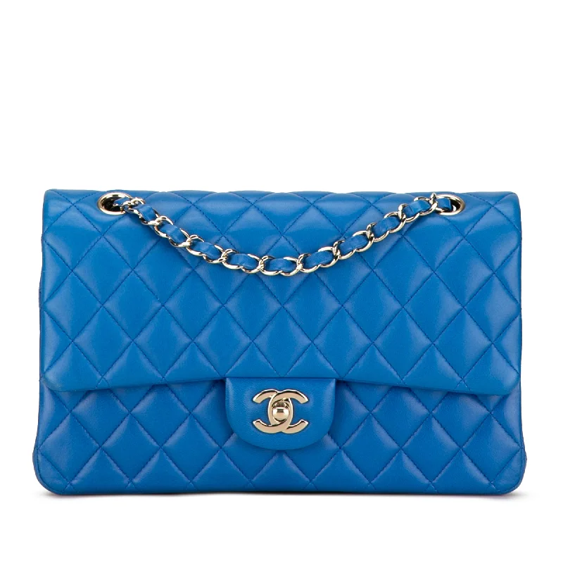 Metallic Shoulder Bag in Gold for Special OccasionsBlue Chanel Medium Classic Lambskin Double Flap Shoulder Bag