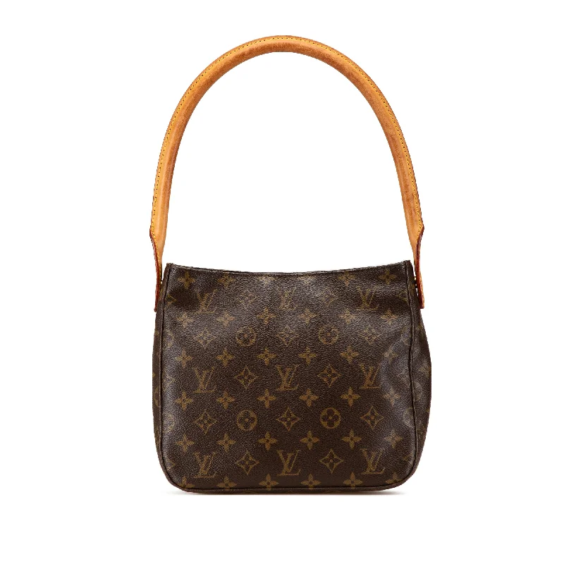 Crossbody Shoulder Bag in Black Leather with Gold Hardware for Night OutsBrown Louis Vuitton Monogram Looping MM Shoulder Bag