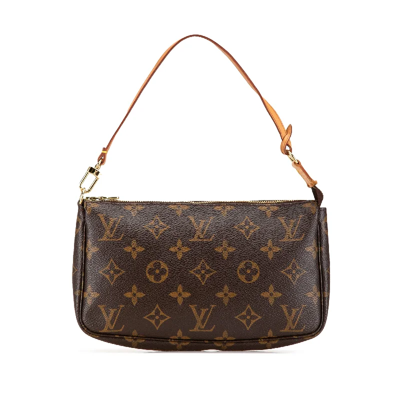 Women's Shoulder Bag with Floral Embroidery in Purple for Spring WalksBrown Louis Vuitton Monogram Pochette Accessoires Shoulder Bag