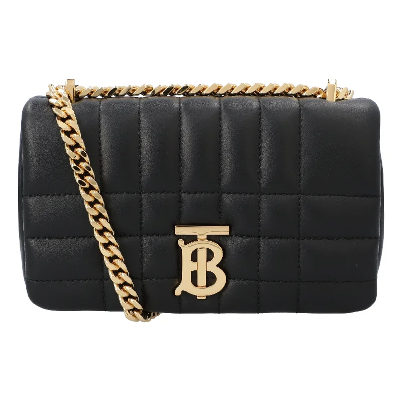 Leather Shoulder Bag with Magnetic Closure in Black for Quick AccessBurberry Mini Lola Bag