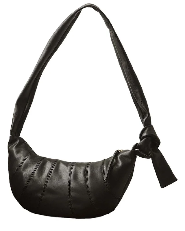 Leather Shoulder Bag with Magnetic Closure in Black for Quick AccessCAMILA BLANCO Leather Bag