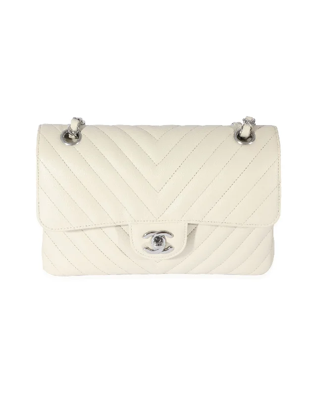 Shoulder Bag with Geometric Pattern in Multicolor for a Contemporary StyleChanel 22C Neutral Chevron Calfskin Small Classic Flap