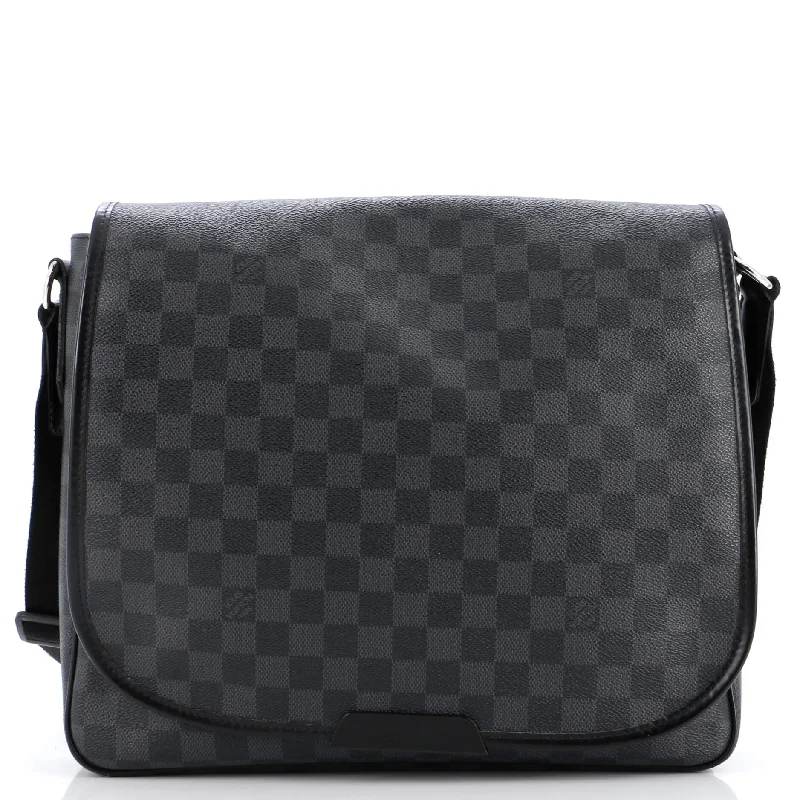 Leather - Trimmed Denim Crossbody Bag in Blue for a Vintage - Inspired LookDaniel Messenger Bag Damier Graphite MM