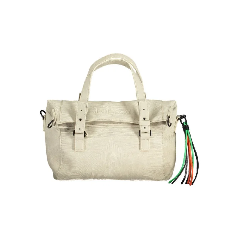 Shoulder Bag with Chain Strap in Silver for a Trendy AppearanceDesigual Chic  Contrasting Detail Women's Handbag