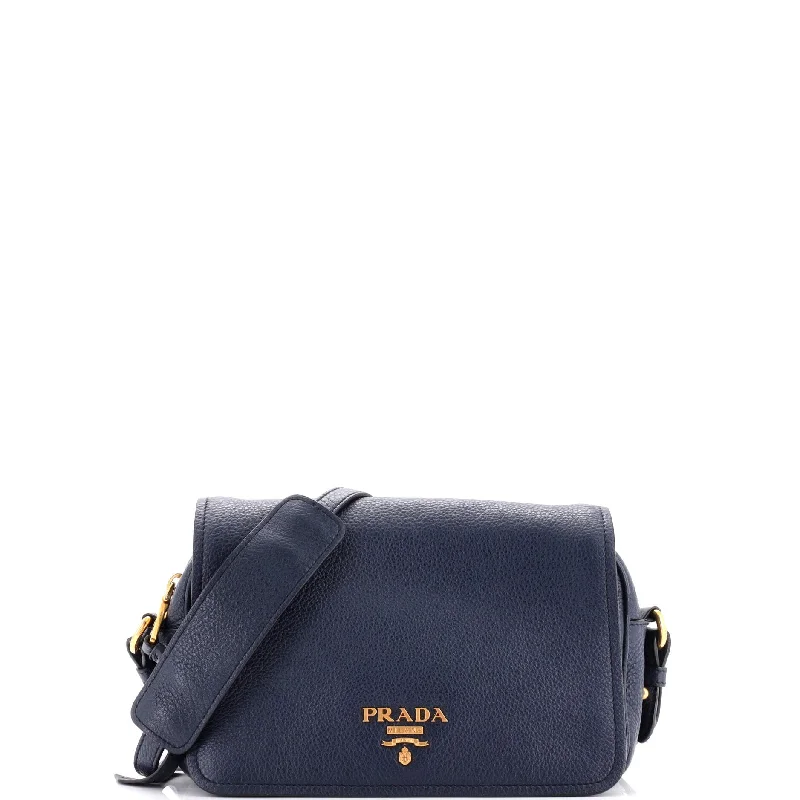 Leather - Trimmed Denim Crossbody Bag in Blue for a Vintage - Inspired LookFlap Zip Crossbody Bag Vitello Phenix Small