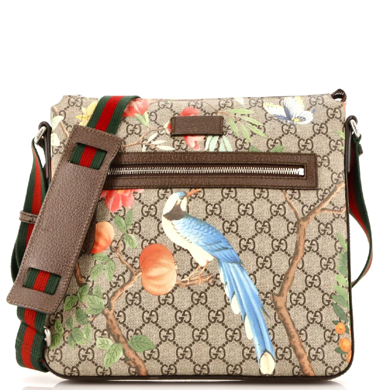 Hand - painted Canvas Crossbody Bag in Yellow for a Unique and Artistic LookFront Zip Messenger Tian Print GG Coated Canvas Medium