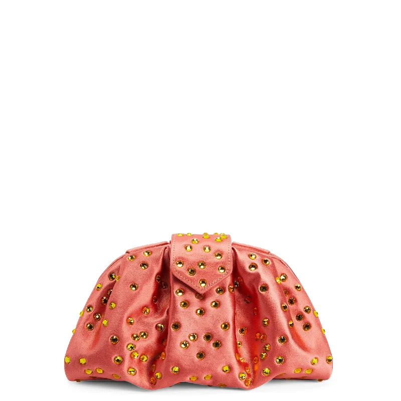 Floral - Printed Satin Clutch in Pink for Spring GalasGiuseppe Zanotti Amande Precious