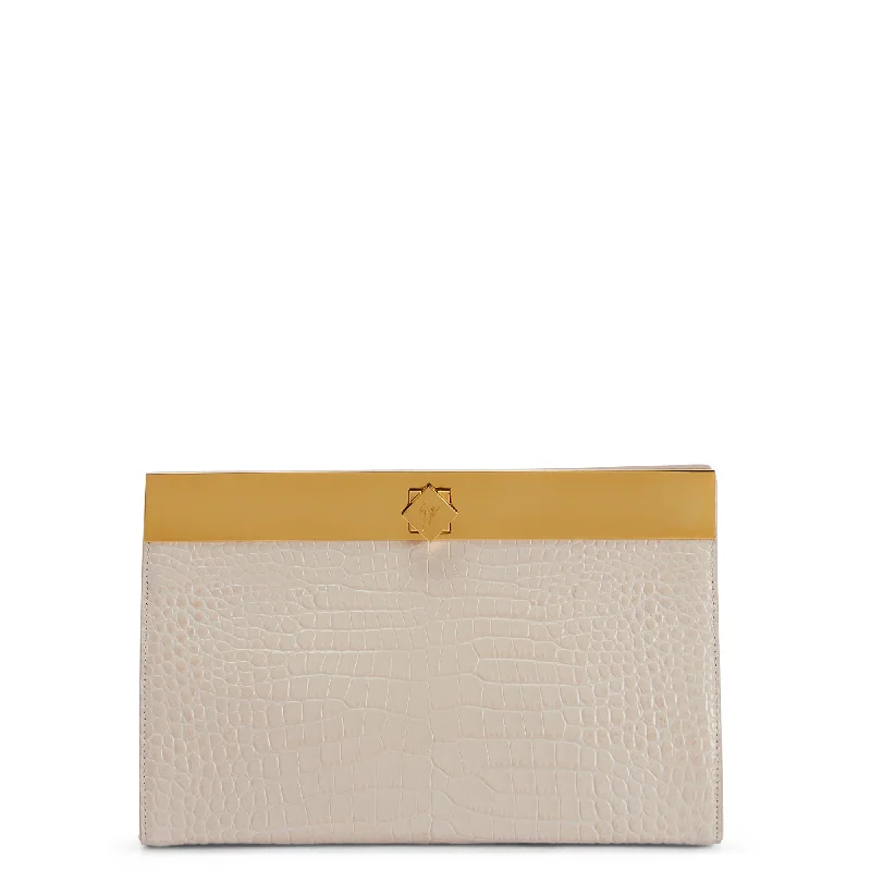 Snake - Skin Effect Clutch in Green for Exotic PartiesGiuseppe Zanotti Tanaya