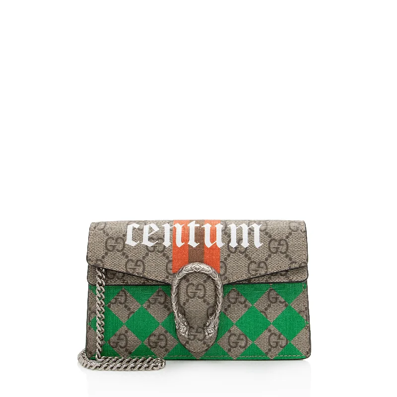 Mirrored Clutch in Silver for Futuristic - Themed GatheringsGucci GG Supreme Centum Dionysus Super Mini Bag