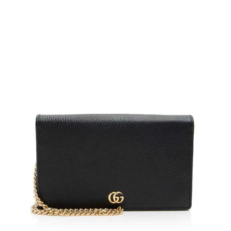 Floral - Printed Satin Clutch in Pink for Spring GalasGucci Leather GG Marmont Mini Chain Bag