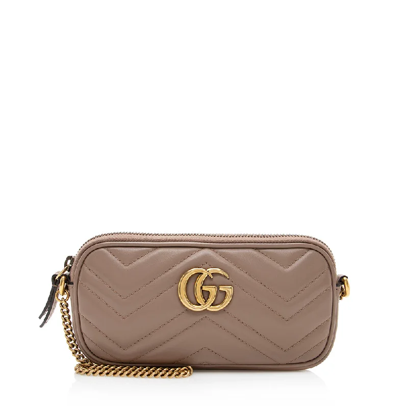 Women's Lizard - Print Clutch in Brown for a Chic LookGucci Matelasse Leather GG Marmont East West Mini Bag