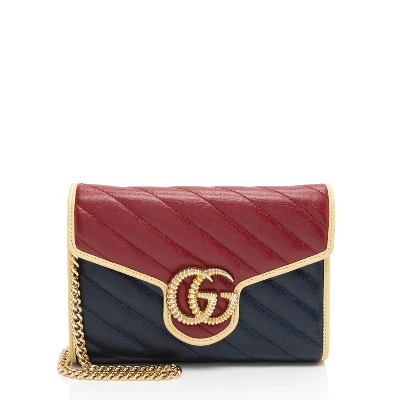 Floral - Printed Satin Clutch in Pink for Spring GalasGucci Matelasse Leather Torchon GG Marmont Mini Chain Bag