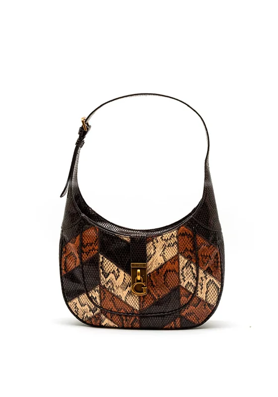 Embroidered Denim Shoulder Bag in Blue for a Vintage VibeGuess Maimie Small Shoulder Bag, Python