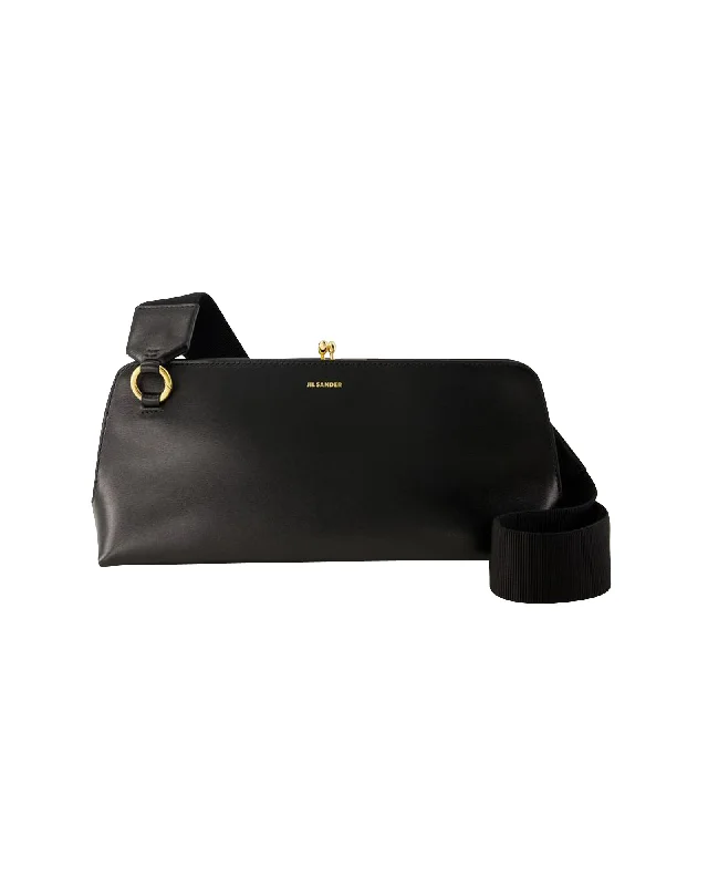 Metallic Shoulder Bag in Gold for Special OccasionsHobo Goji bag - Jil Sander - Leather - Black