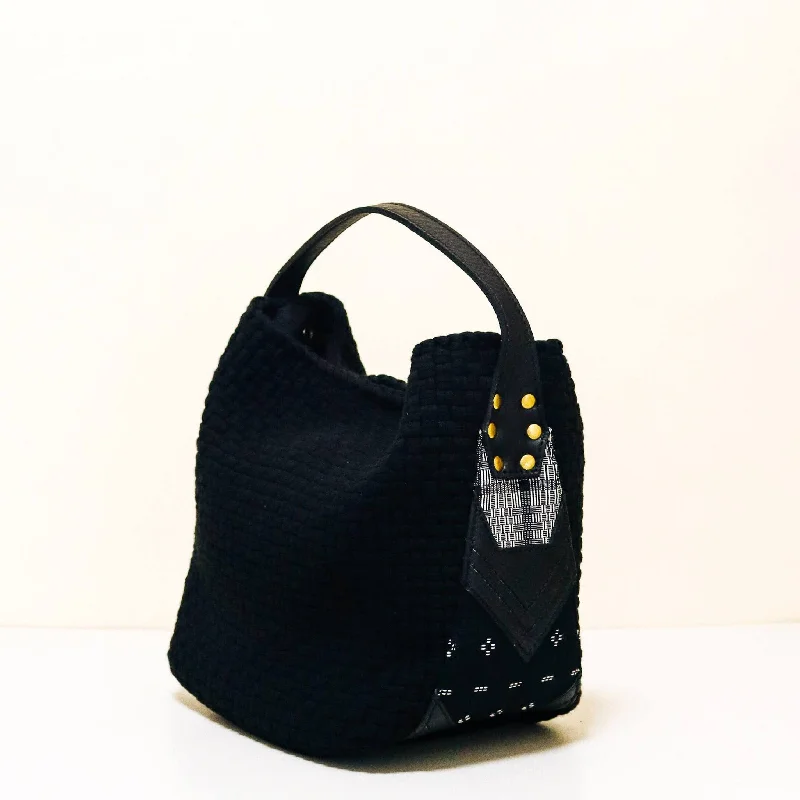 Crossbody Shoulder Bag in Black Leather with Gold Hardware for Night Outs[Limited Run] Buslo Mini Medley Black