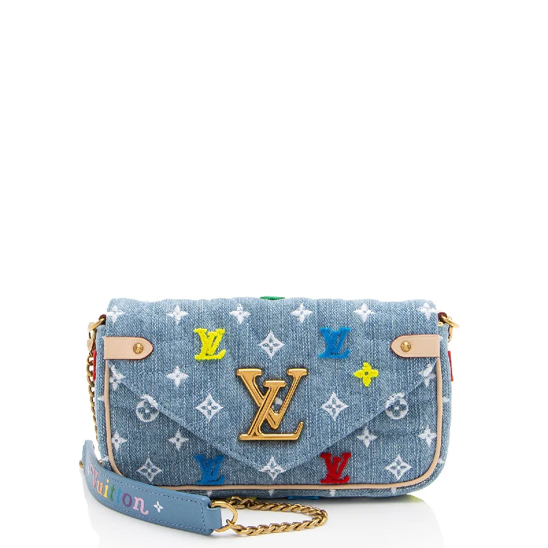 Geometric - Patterned PVC Evening Bag in Multicolor for Trendy Nights OutLouis Vuitton Denim New Wave Chain Pochette