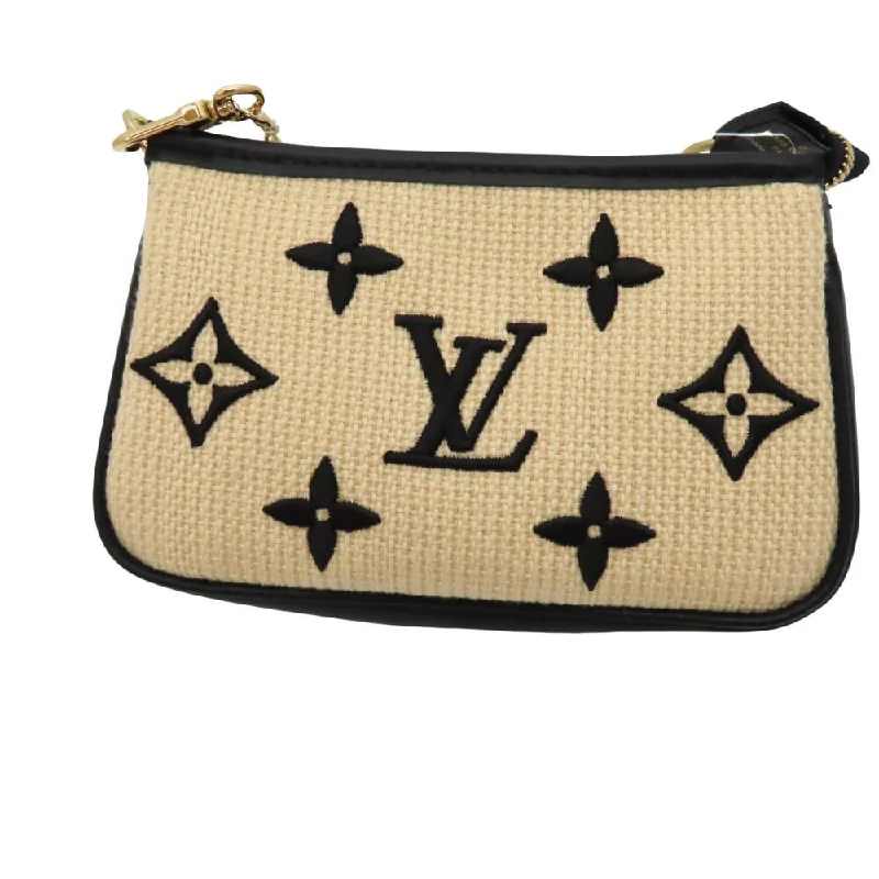 Women's Monogrammed Leather Clutch in Tan for Personalized StyleLouis Vuitton Mini Pochette Accessoire Beige Black