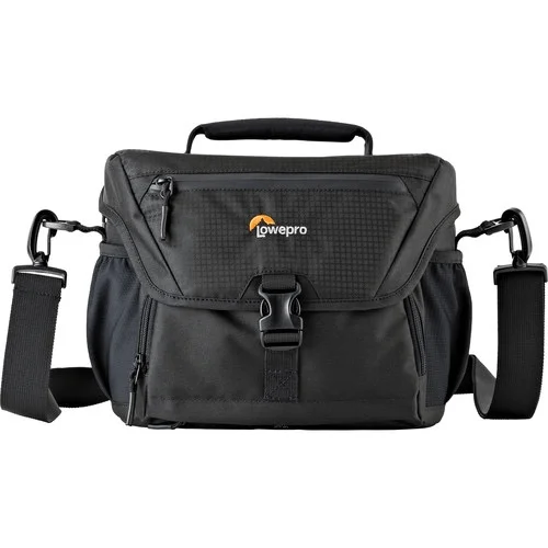 Leather Shoulder Bag with Magnetic Closure in Black for Quick AccessLowepro Nova 180 AW II Camera Bag (Black)