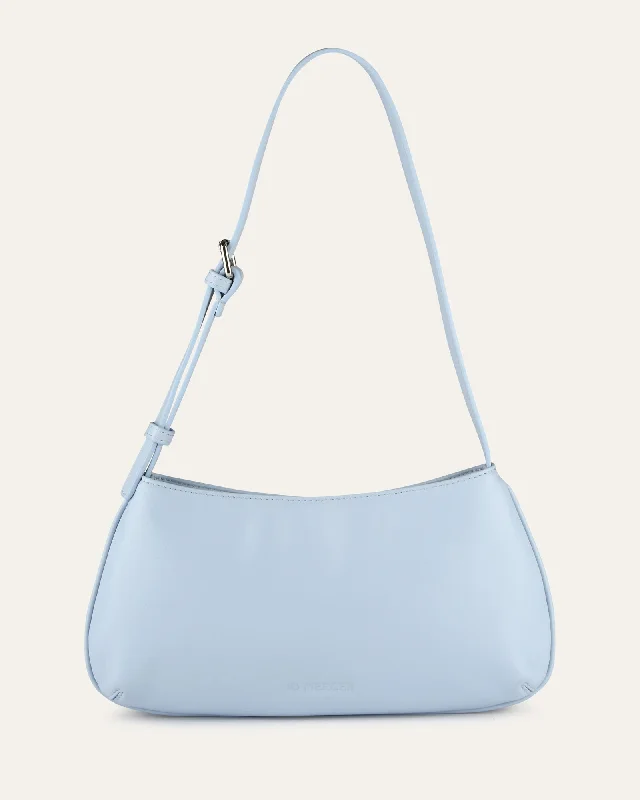 Pvc Shoulder Bag in Clear with Glitter for a Fun and Modern LookMEGAN SHOULDER BAG SKY BLUE LEATHER