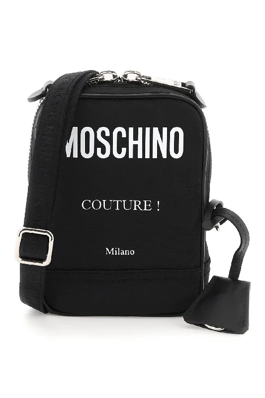 Leather - Trimmed Denim Crossbody Bag in Blue for a Vintage - Inspired LookMoschino Nylon Crossbody Bag